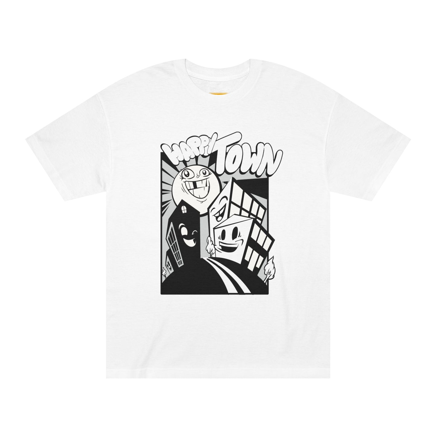 Happy Town Unisex Classic Tee - Fun Graphic T-Shirt, Gift for Friends, Casual Wear, Streetwear Style
