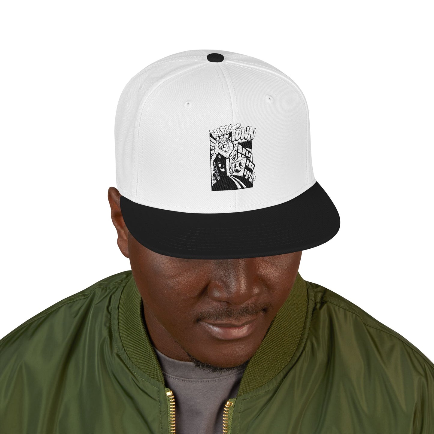 Embroidered Snapback Cap - Stylish Streetwear Hat, Fashion Accessory, Unisex Gift, Casual Wear, Custom Embroidery Design