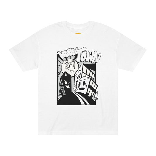 Happy Town Unisex Classic Tee - Fun Graphic T-Shirt, Gift for Friends, Casual Wear, Streetwear Style