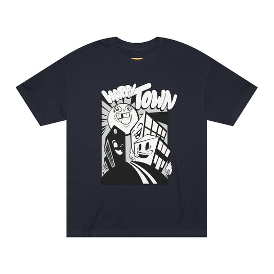 Happy Town Unisex Classic Tee - Fun Graphic T-Shirt, Gift for Friends, Casual Wear, Streetwear Style