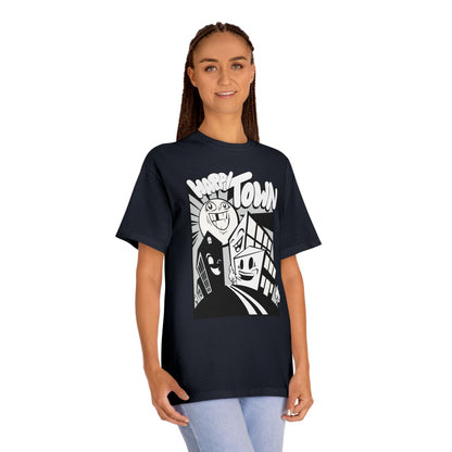 Happy Town Unisex Classic Tee - Fun Graphic T-Shirt, Gift for Friends, Casual Wear, Streetwear Style